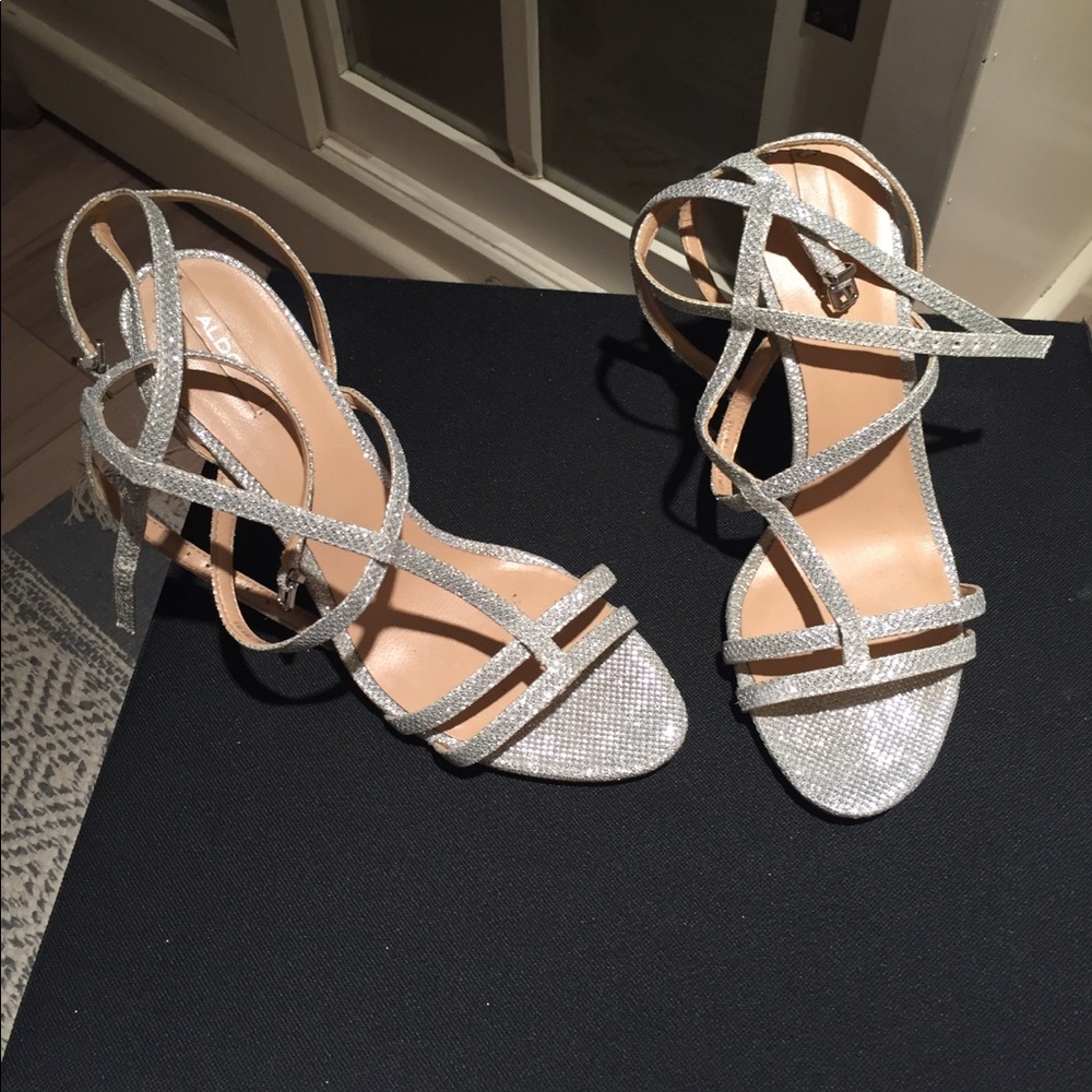 Silver SANDALS! Evening Wedding, PROM party heels